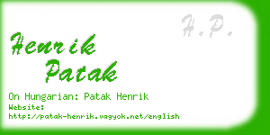 henrik patak business card